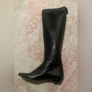 Delmar 9.5 black leather over the knee flat boots.